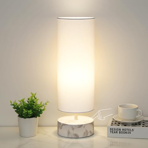 Touch Table Lamp with Marble Grain Metal Base
