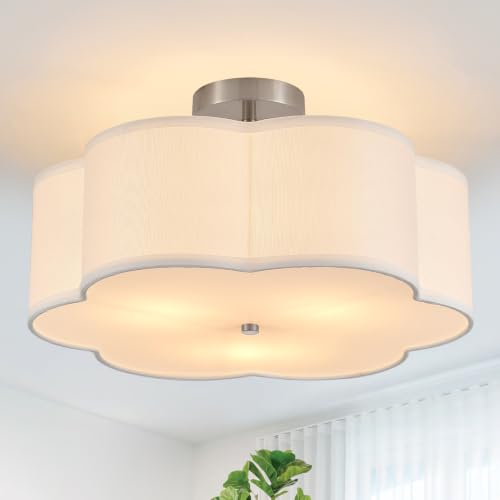 18" Chrome Semi Flush Mount Ceiling Light