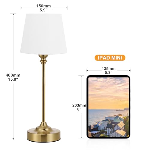 Gold Cordless Table Lamp with Rechargeable Battery