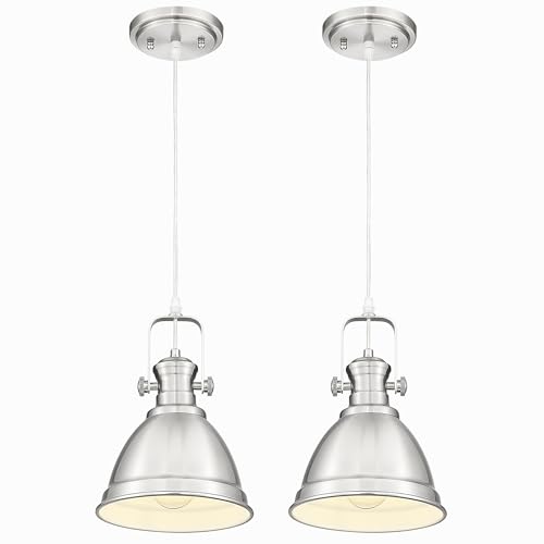 2 Pack 8" Brushed Nickel Pendant Light Kitchen Island