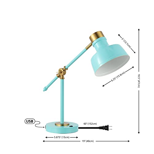 Allegra Metal Task Desk Lamp USB Port 18.5"