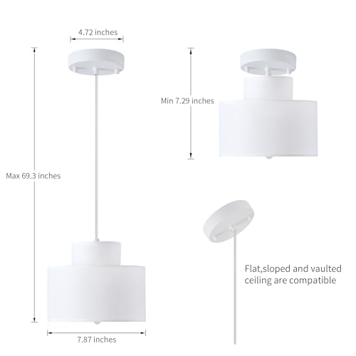 7.8" Drum Modern Pendant Lights Kitchen Island