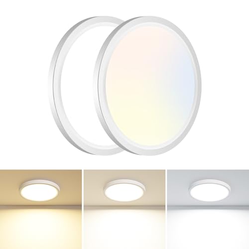 2PACK Flush Mount LED Ceiling Light Fixture Black (2 Count)