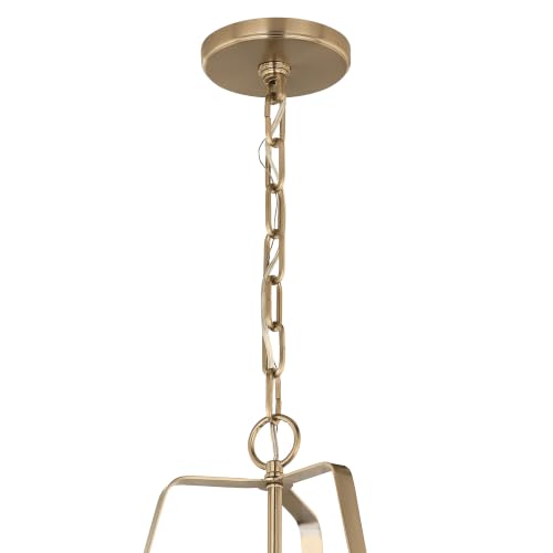 Etcher 18" 2 Light Updated Traditional Pendant with Satin Etched White Glass Diffuser in Heritage Green and Champagne Bronze
