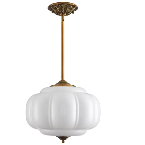 15 in White Milk Glass Ceiling Light Fixture