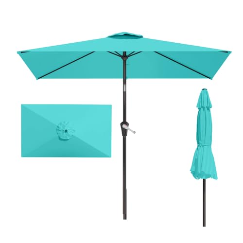 6.5' x 10' Rectangular Patio Umbrella Large Outdoor Market Umbrella w