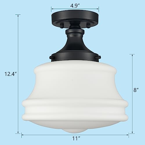 Black Schoolhouse Ceiling Light