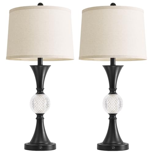 28.5" Black Table Lamps Set of 2 (2 Count)