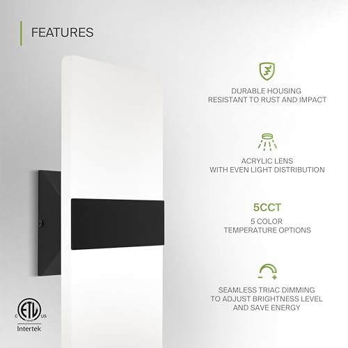 14 Inch Indoor LED Wall Sconce (2 Count)