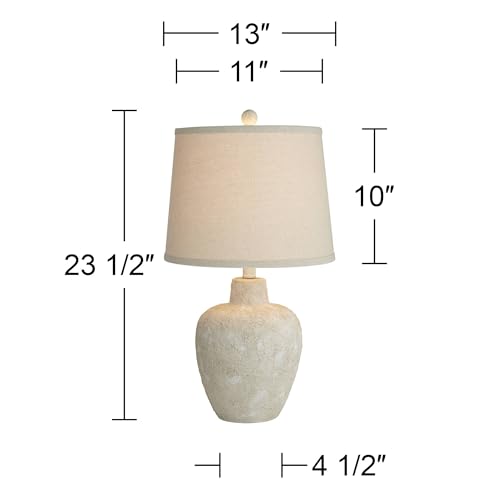 Romeo 23 1 2" High Table Lamps Set of 2 Distressed Earth Jar Farmhouse (2 Count)