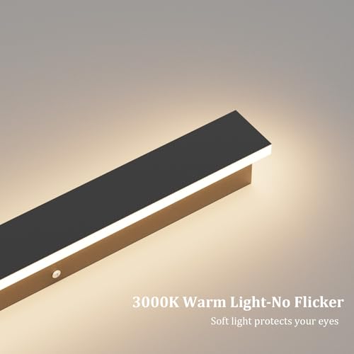 2 Pack 31.5inch Modern Outdoor LED Wall Lights 24W Exterior Wall Light Fixture IP65 Waterproof 3000K for House Porch Courtyard