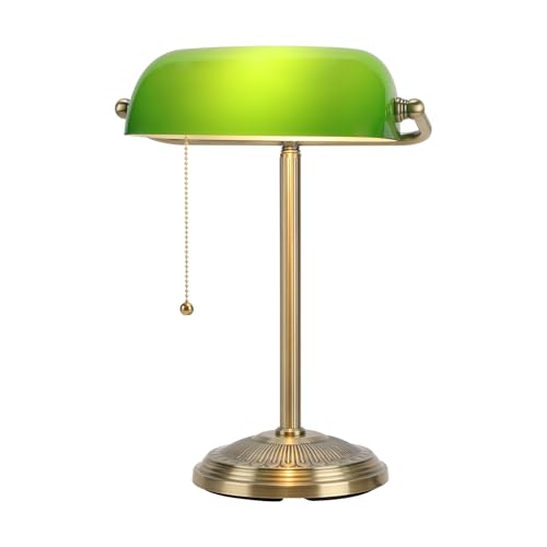 Bankers Lamp Brass Finish with Pull Switch