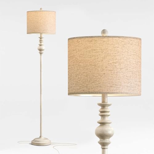 64.25" Farmhouse Floor Lamp for Living Room (Antique White)