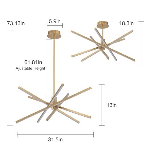 Modern Gold Chandelier for Dining Room 5