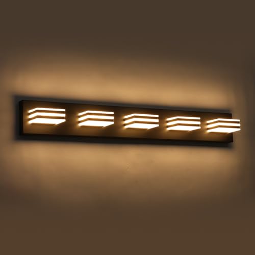 LED Wall Black Vanity Lights for Bathroom Light Fixtures 30W Adjust 3 Colors Modern Bath Lighing Over Mirror Acrylic Heads LED Vanity Light