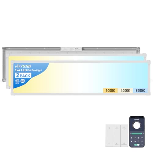 2PCS 1x4 LED Flat Panel Light Surface Mount with Wireless Switch (2 Count)
