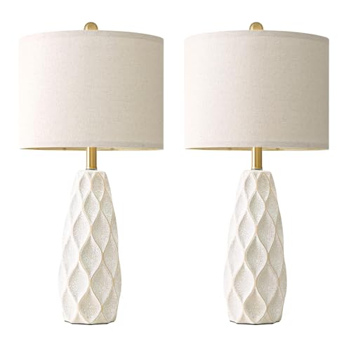 27.5" Ceramic Table Lamps for Living Room Bedroom Lamps Set of 2 Modern (2 Count)