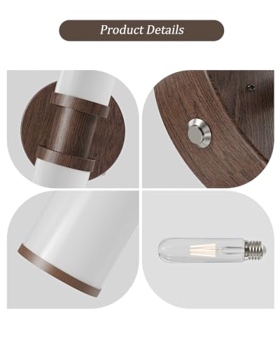 Walnut Wireless Battery Operated Wall Sconces with Remote Control