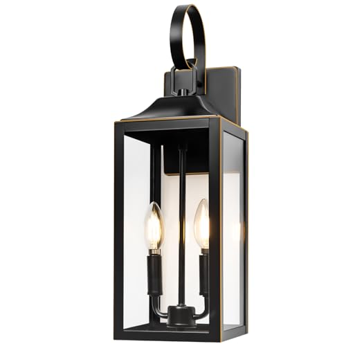 19" Large Outdoor Wall Lights Modern Front Porch Lantern Wall Mount 2