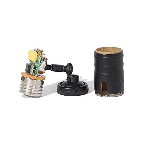 Edison Size Full Dimmer Socket in Satin Black