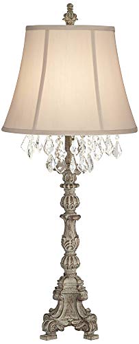 Duval 34" Large Buffet Table Lamps Set of 2 French Candlestick Bronze (2 Count)