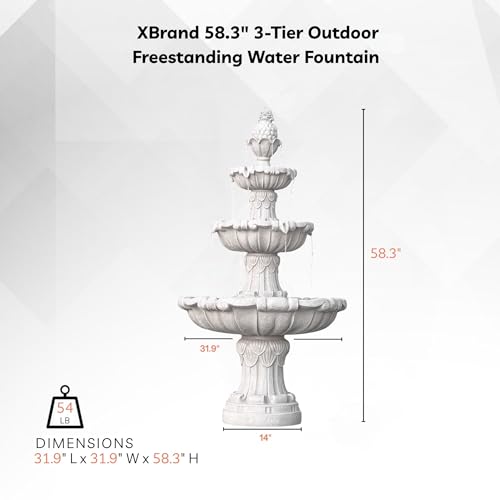 58.3" 3 Tier Outdoor Freestanding Water Fountain