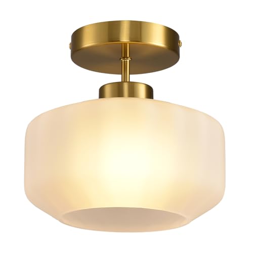 Industrial Gold Matte Light Fixtures Ceiling Mount