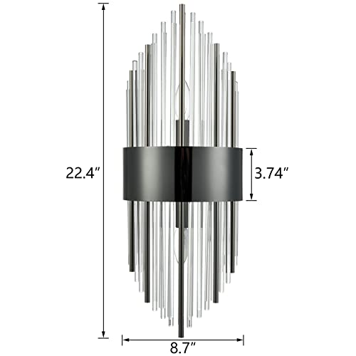 Modern 2 Light Crystal Wall Sconces Set of Two (2 Count)