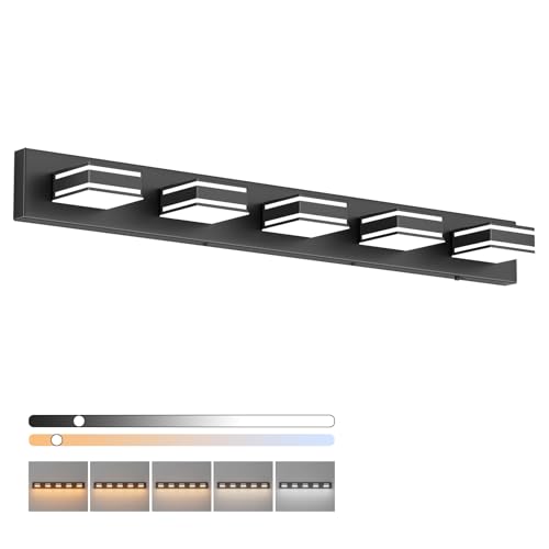 40.5inch Black Vanity Light with 5 Color Temperatures
