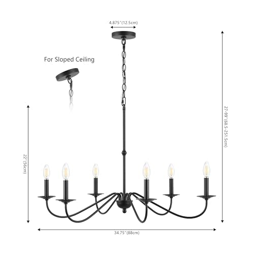 Wicklow 6 Light Farmhouse Chandelier 34.75"