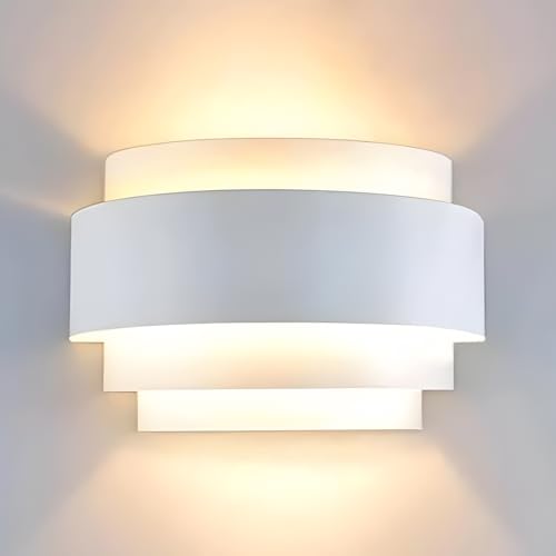 Modern Wall Sconce Indoor Wall Light Fixture Half Moon Metal Wall Lamp White for Stair Hallway Home Theatre Bedroom