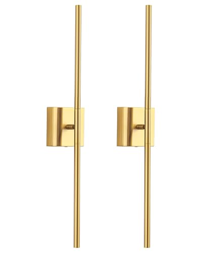 Gold 23.6" Cordless Wall Sconces Set of 2 (2 Count)