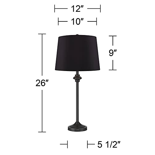 Lynn 26" Tall Buffet Table Lamps Set of 2 Bronze Brown Black Dark (2 Count)