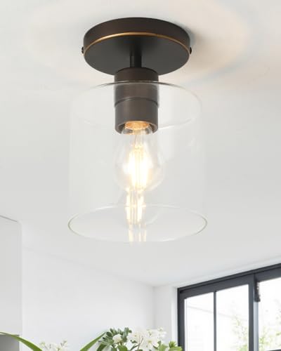 Brown and Gold Semi Flush Mount Ceiling Light