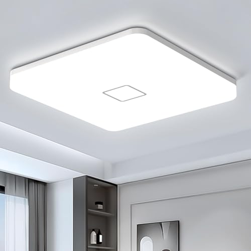 5000K LED Ceiling Light Flush Mount 24W 12.6in Square LED Ceiling Lamp for Kitchen Bathroom Hallway with 240Pcs LeD Chips Without Flicker