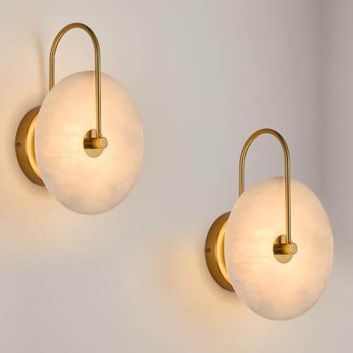 Alabaster Wall Sconces Set of 2