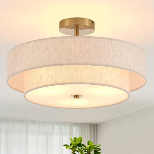 18" Gold Semi Flush Mount Ceiling Light