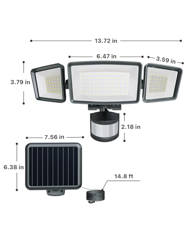 Solar Flood Lights Outdoor (2 Count)