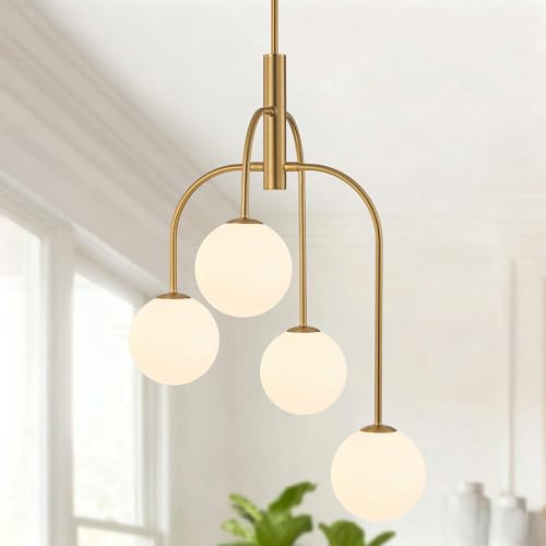 4 Lights Mid Century Modern Chandelier