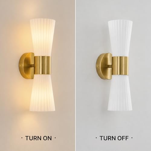 Gold Glass Wall Sconce Light