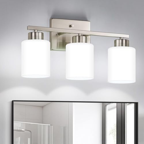 Brushed Nickel Bathroom Light Fixtures Vanity Lights Over Mirror