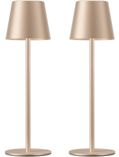 Champagne Gold Cordless Table Lamp Rechargeable (2 Count)