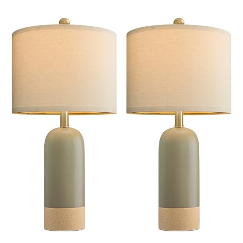 24'' Hand Textured Green Table Lamps