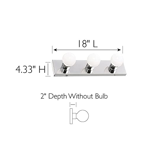 500850 3 Light Vanity Strip Light Contemporary Dimmable for Bathroom