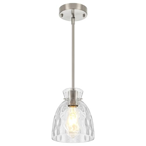 Modern Brushed Nickel Pendant Lights Kitchen Island 1 Pack Hanging Light