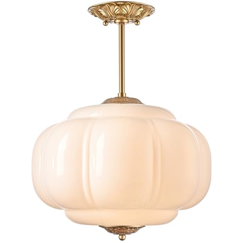 Vintage Milk Glass Ceiling Light