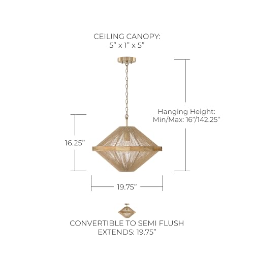 Capital Lighting 252812MA Maya Modern Mango Wood and Hand