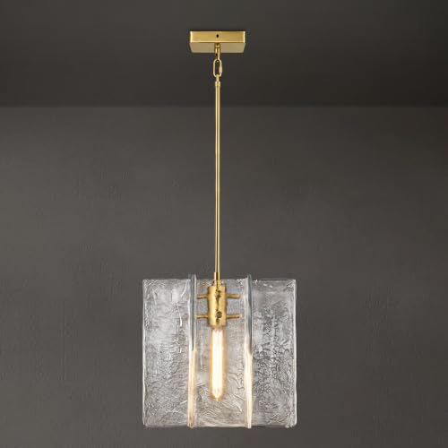 Modern Large Brass Water Ripple Glass Kitchen Pendant Light Fixtures