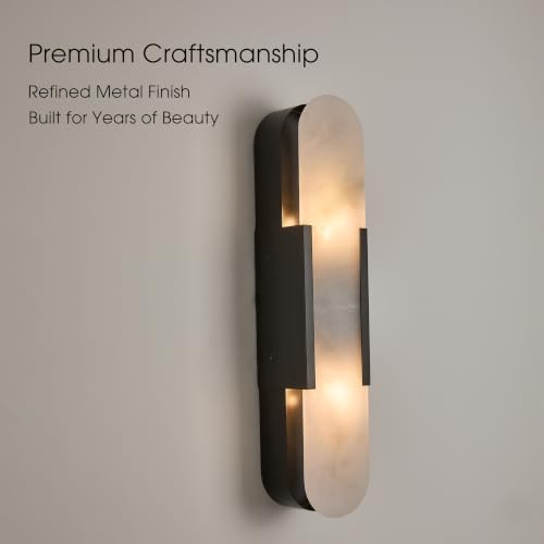 Modern Alabaster Wall Sconce Set of 2