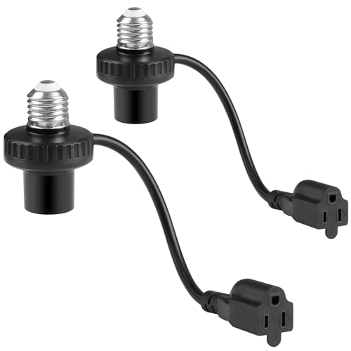 2 Pack 3 in 1 Light Socket Outlet Adapter (2 Count)